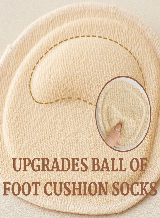 Soxbang 3 Pairs Ball of Foot Cushion Socks,Women's Toe Cover with Padding Toe Topper Liner Socks Non-Skid Bottom (3Yellowish-brown) - Image 4